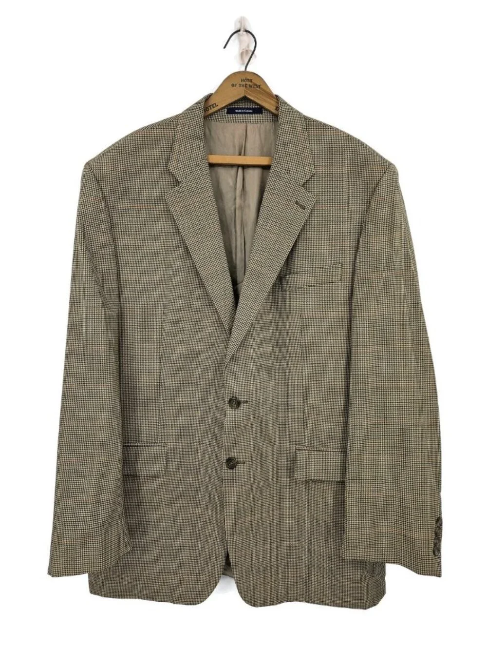 Polo University by Ralph Lauren Houndstooth Blazer Mens 46L Wool Sportscoat